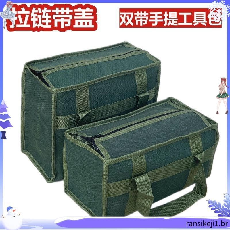 Capa com zíper portátil bolsa de ferramentas de lona armazenamento grande capacidade proteção de automóvel engrossado sa