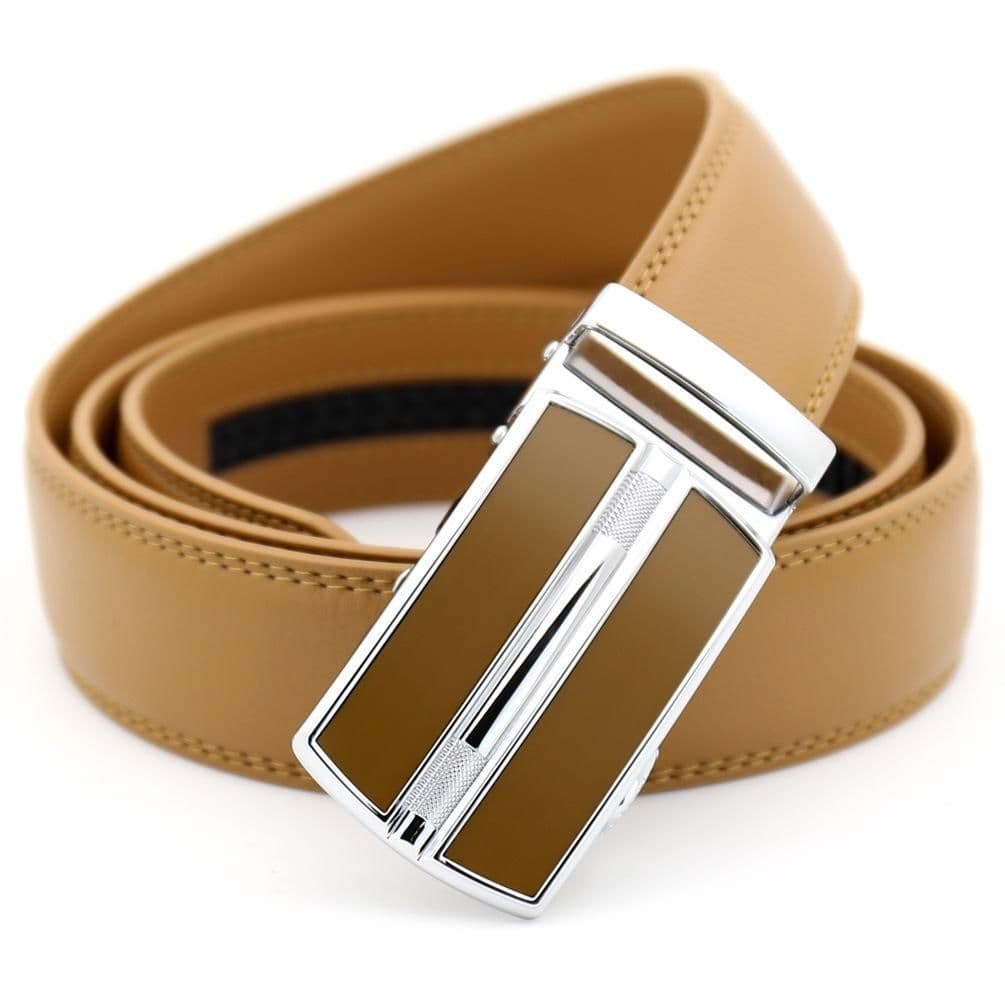 Estação europeia BF cinto cáqui 3.5CM cinto de couro genuíno serra engrenagem calças cinto fivela automática masculino f