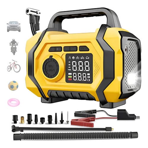 6 Em 1 Partida Auxiliar Lanterna 12v Moto Carro 2500a Bivolt power bank Bateria de carro