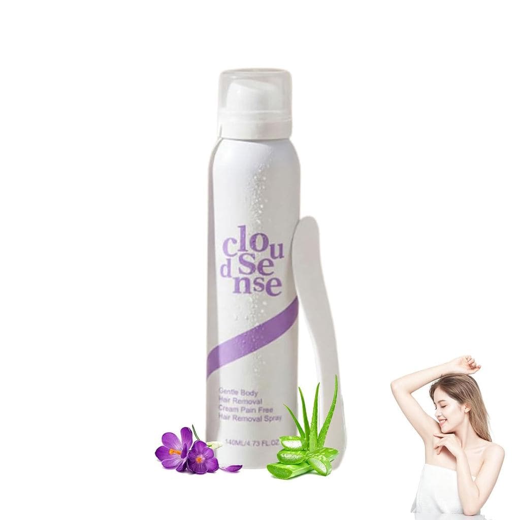 Spray Removedor de Pelos Sem Dor Cloud Sense para Peles Sensíveis, Spray Suave para Remoção de Pelos, Removedor de Pelos