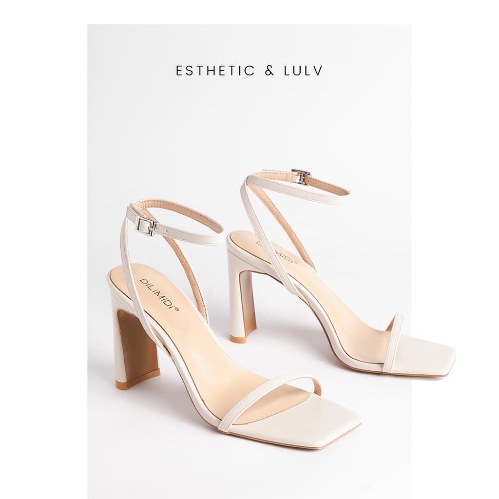 Sandálias de salto alto de salto grosso feminino verão exterior Wear 2025 novo estilo branco salto alto feminino salto g