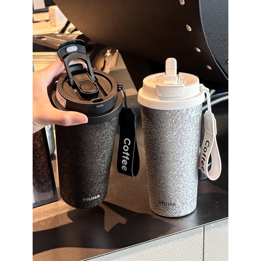 Copo térmico meninos de alto valor novo estilo cerâmica em camadas forro palha xícara de café portátil carro portátil co