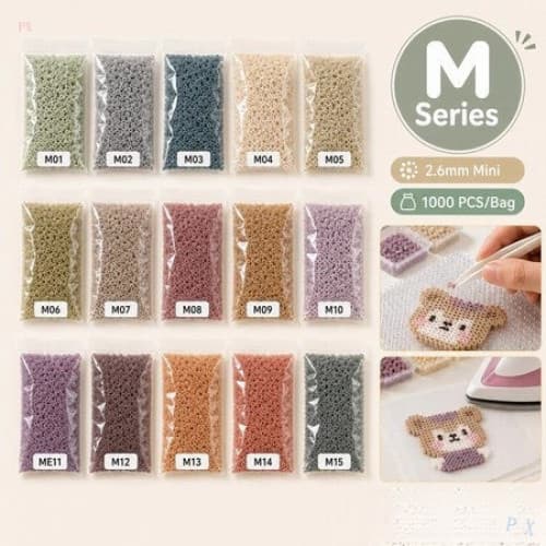 Mini contas de 2,6 mm, série M, 1.000 unidades, cor Morandi, materiais para artesanato DIY