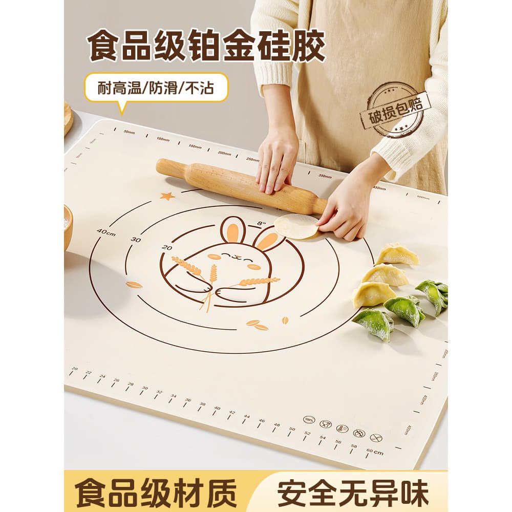 Painel de cozinha amassar esteira engrossado Silicone de grau alimentício e tapete facial doméstico rolo cozimento amass
