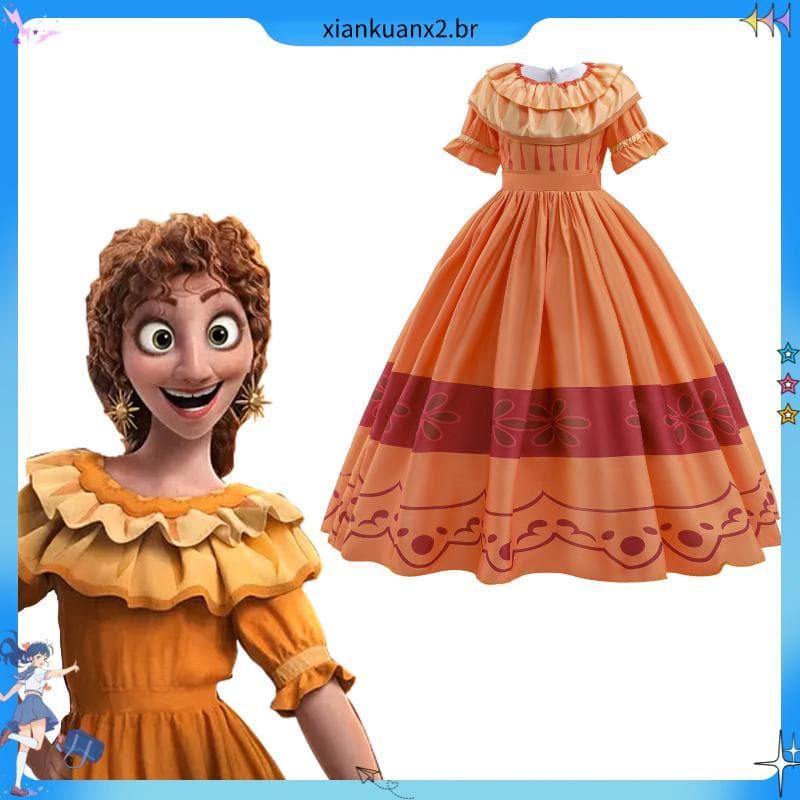 Casa cheia mágica cos roupas Mirabell vestido de princesa vestido branco meninas estilo étnico vestido impresso roupas d