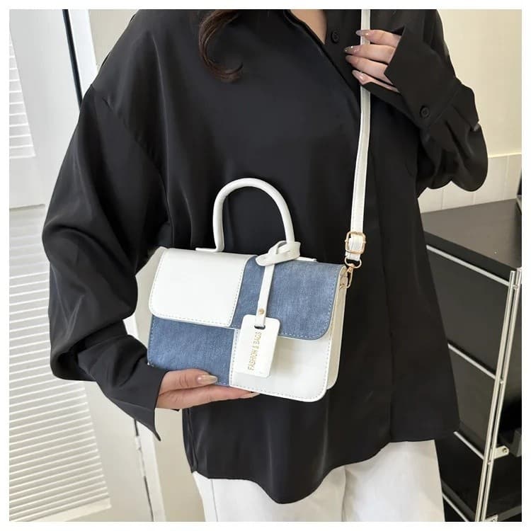 Bolsas de Ombro de Couro PU para Mulheres, Moda, Bolsas de Mão Quadradas, Transversais, com Fecho de Zíper, Atacado