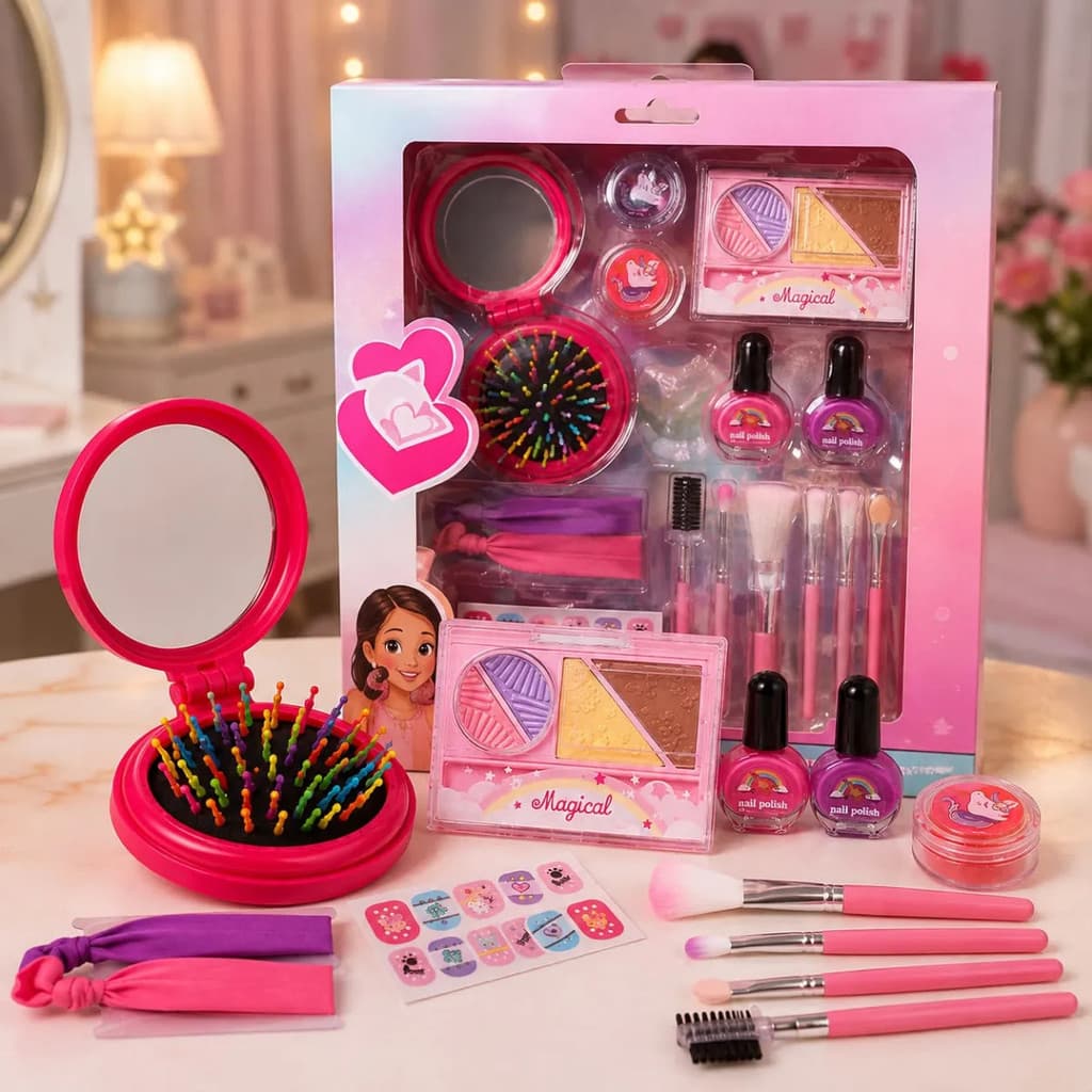 Maleta De Maquiagem E Cabelo Com Pincéis Brinquedo Infantil