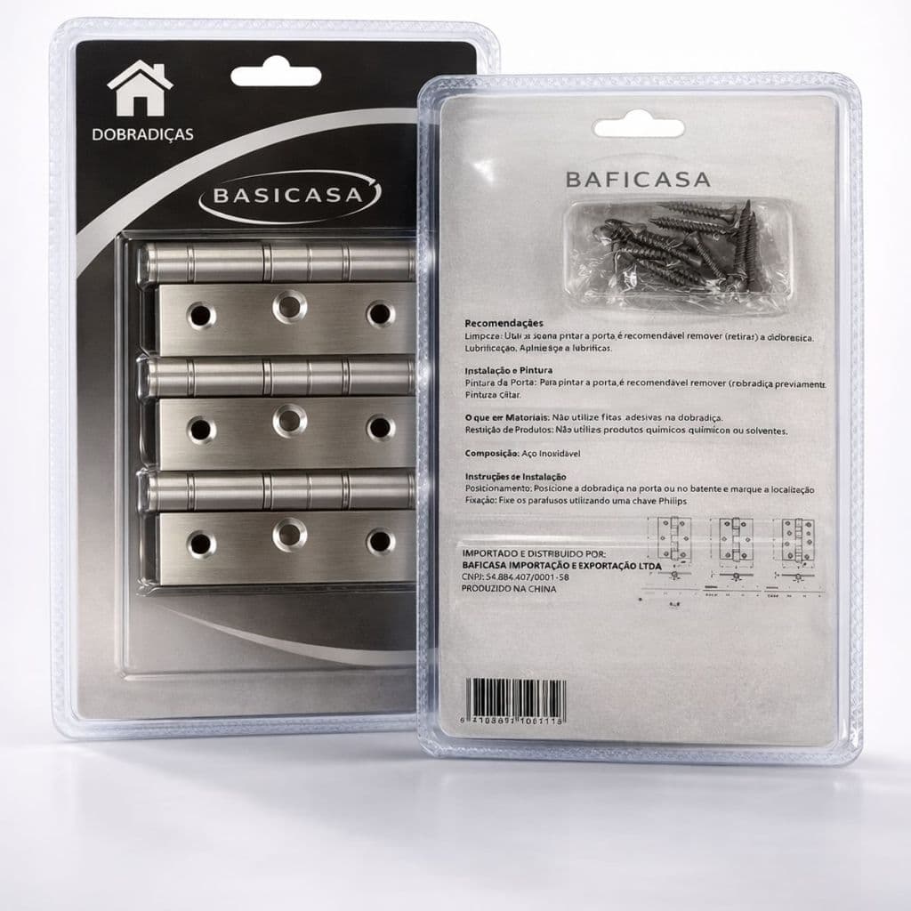 DOBRADIÇA INOX POLIDA ROLAM. 4X3" CARTELA C/03