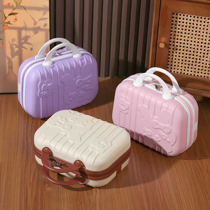 Bagagem de mão cosmética pequena bolsa de bagagem 47cm caixa fofa de desenho animado portátil Mini caixa de armazenament
