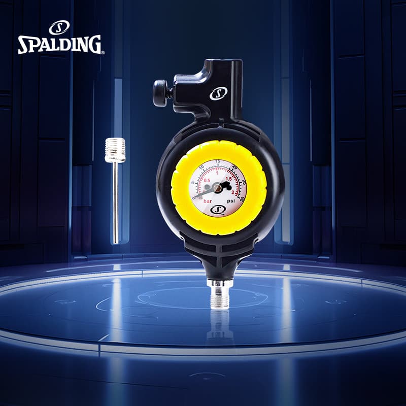Spalding spalding medidor de pressão de ar bola dedicado medidor de pressão basquete árbitro futebol portátil desinfláve
