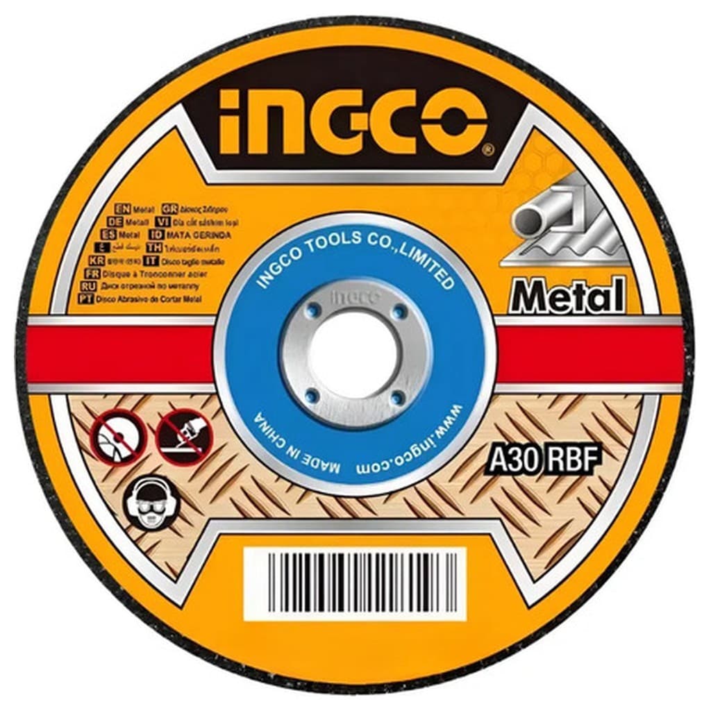 Disco Corte Metal Ingco 115mm 4-1/2 1mm Furo 22,23mm Esmerilhadeira Aço Ferro Óxido Aluminio