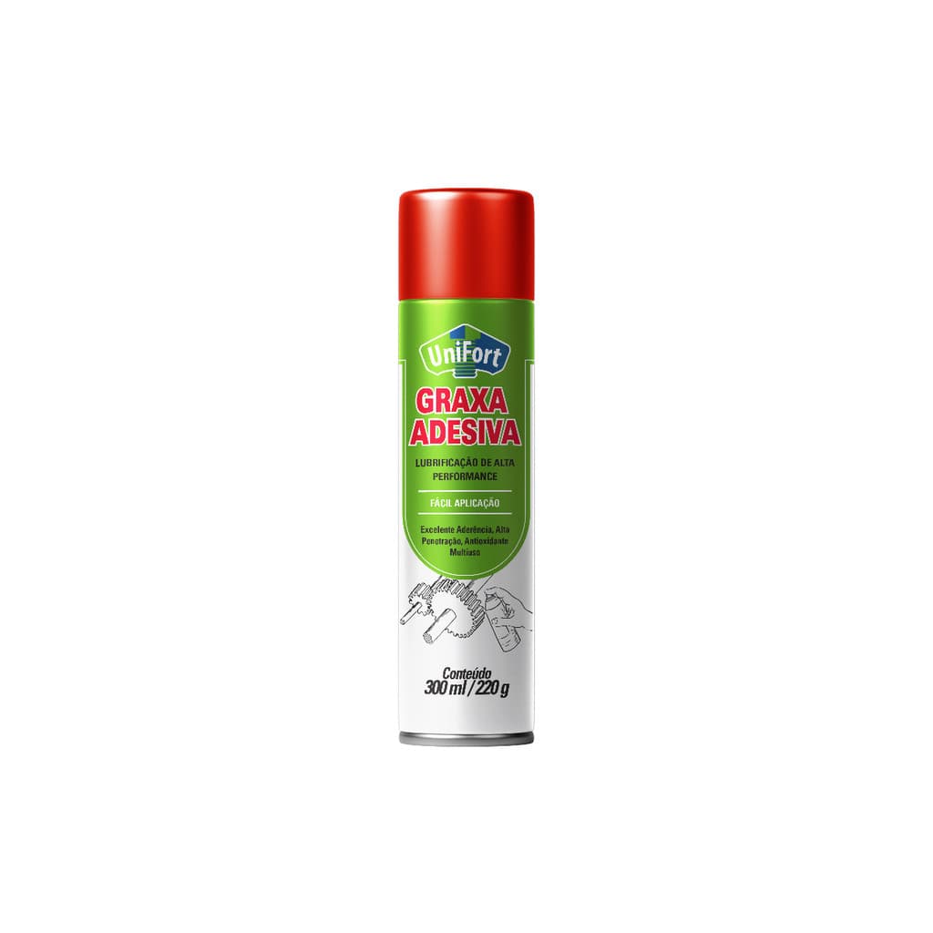 Graxa Adesiva Spray 300ml 220g Lubrificante Alta Aderencia