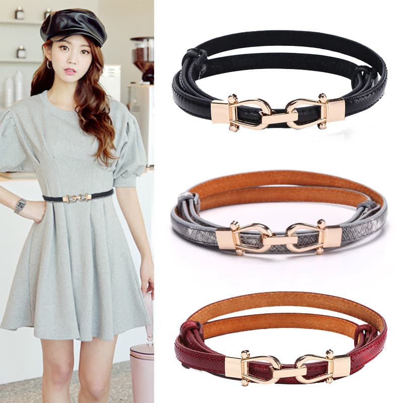 Cinto feminino fino vestido decorativo simples All-Match pequeno cinto coreano senhoras saia cinto versão coreana cintur