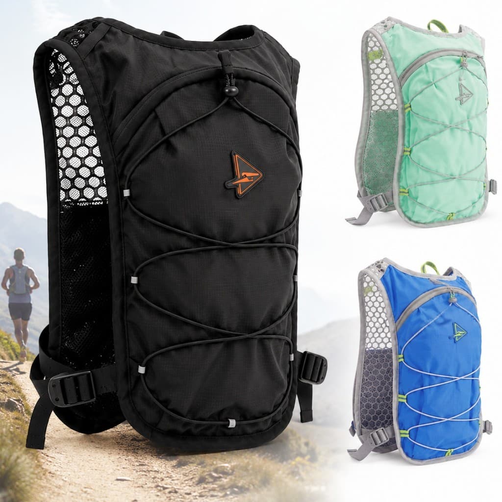 Mochila de Hidratação Ultraleve Reflexiva para Corrida Ciclismo Bike Trilha Caminhada Esportes Outdoor