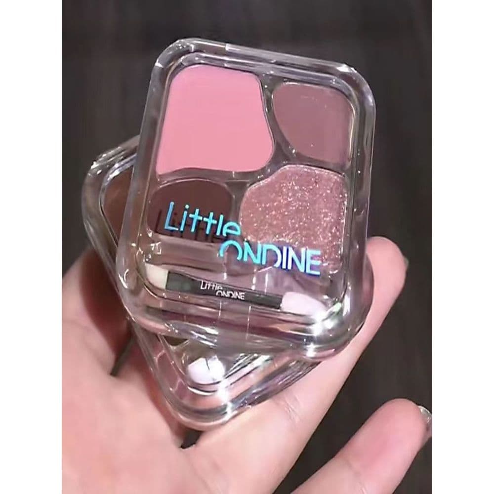 Little Audin Aidou Paleta de pó de bicho-da-seda de quatro cores iluminando perolado 01 paleta abrangente de sombras par