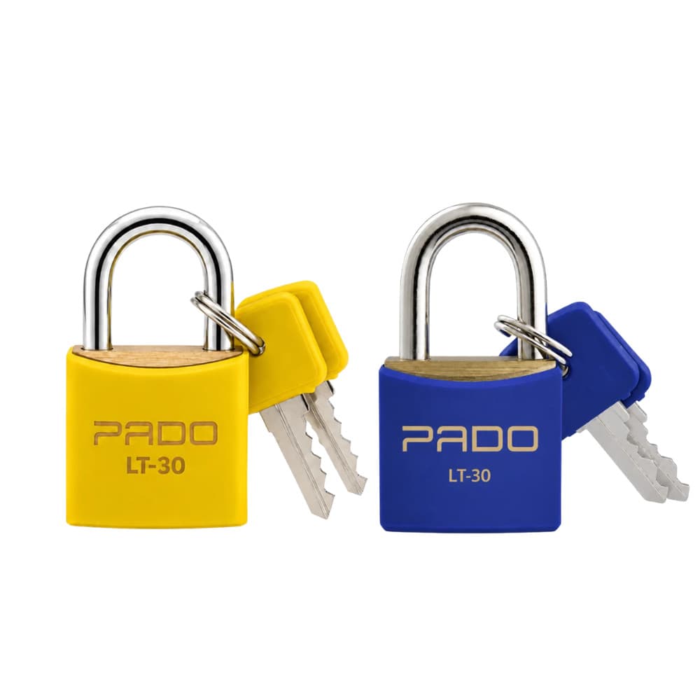 Kit 2 Cadeados de Latão de 30mm LT30 Amarelo + Azul Pado