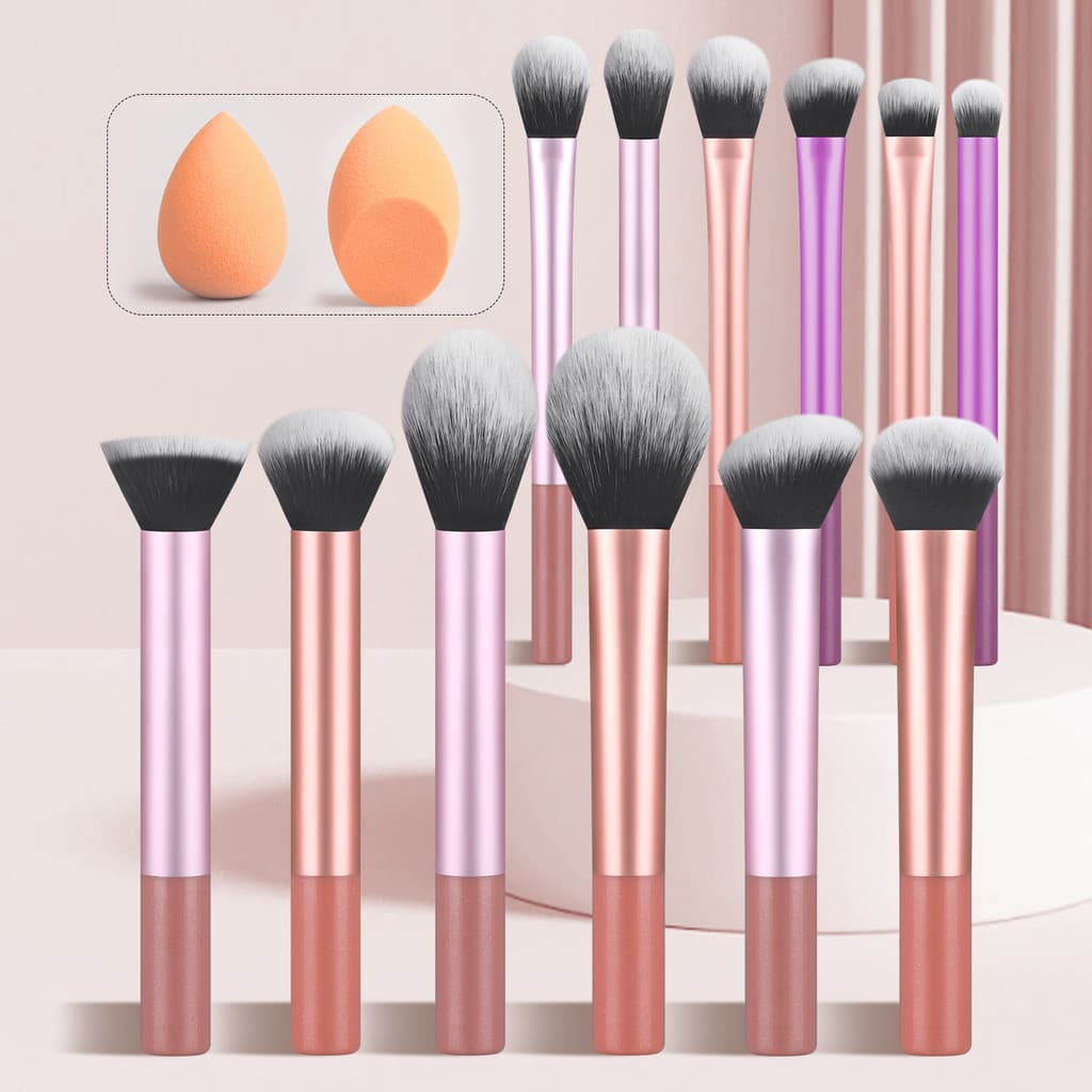 12 pincéis de maquiagem 8 pincéis de maquiagem 7 tubo longo conjunto de maquiagem único pincel de contorno pincel de pó