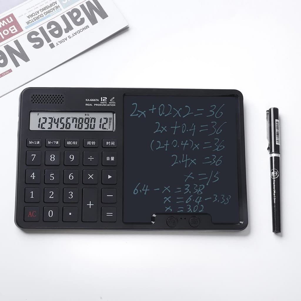 Calculadora placa de escrita voz escritório de negócios financeiro pode lembrar placa de escrita do computador 2 em 1
