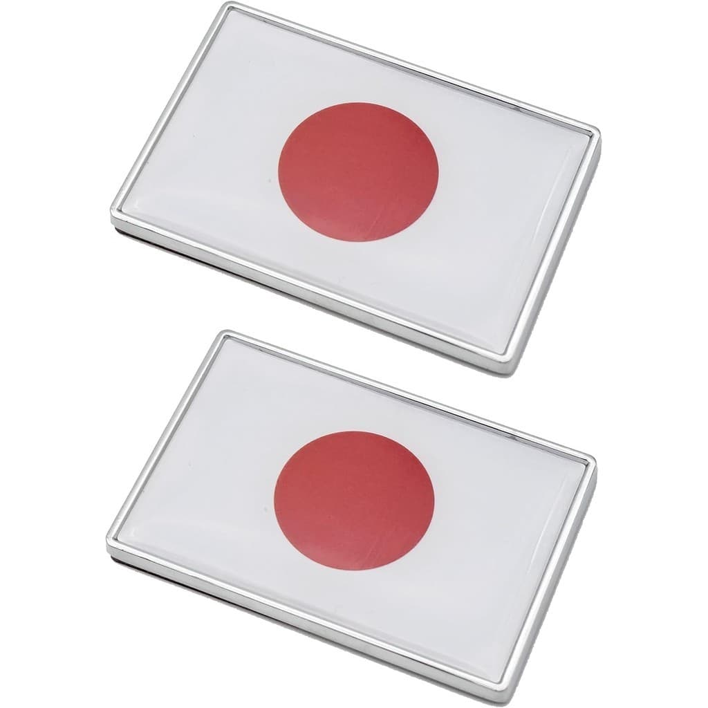 2 Peças 3D Japão Bandeira Japonesa Metal Adesivos De Carro Decalques Cromados , 2.3x1.6 Polegada Caminhão De , Emblema D
