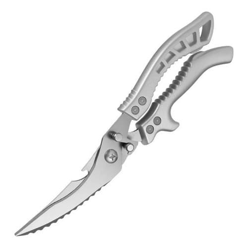 Tesoura De Trinchar Cortar Frango Peixe Desossar Inox Prata Inox