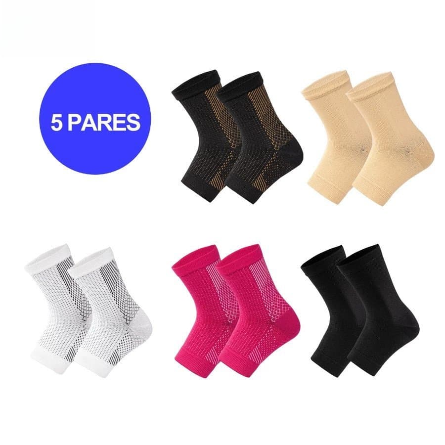 Kit 5 Pares Tornozeleira Esportiva Suporte de Tornozelo Malha Respirável Elástica Proteção para Futebol Corrida Treino U
