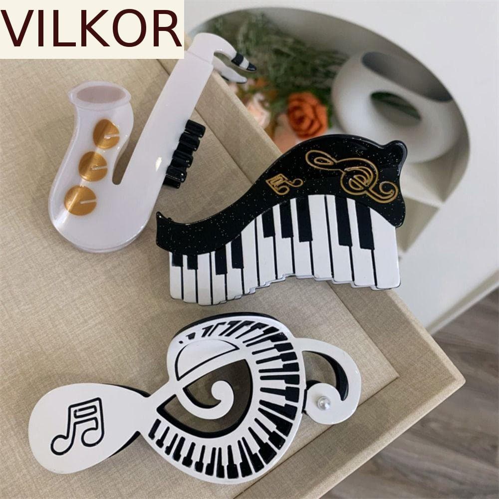 Garra De Cabelo De Guitarra De Acetato VILKOR , Grampo Musical De Ácido Acético De Violino , Acessórios Criativos Clipe