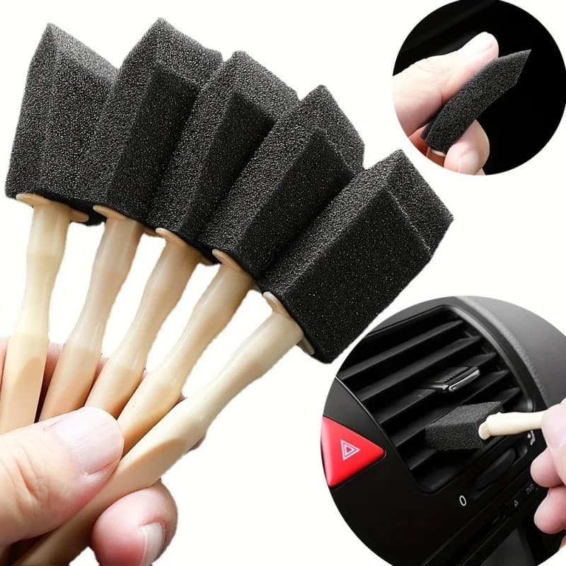 Escova de Limpeza para Saídas de Ar Condicionado Automotivo com Cabo de Plástico para Remoção de Poeira e Limpeza Intern
