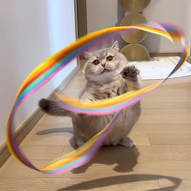 [ganhe o gato superior!!]2m fita provocando gato vara brinquedo interativo do gato aliviar o tédio auto-feliz liberação