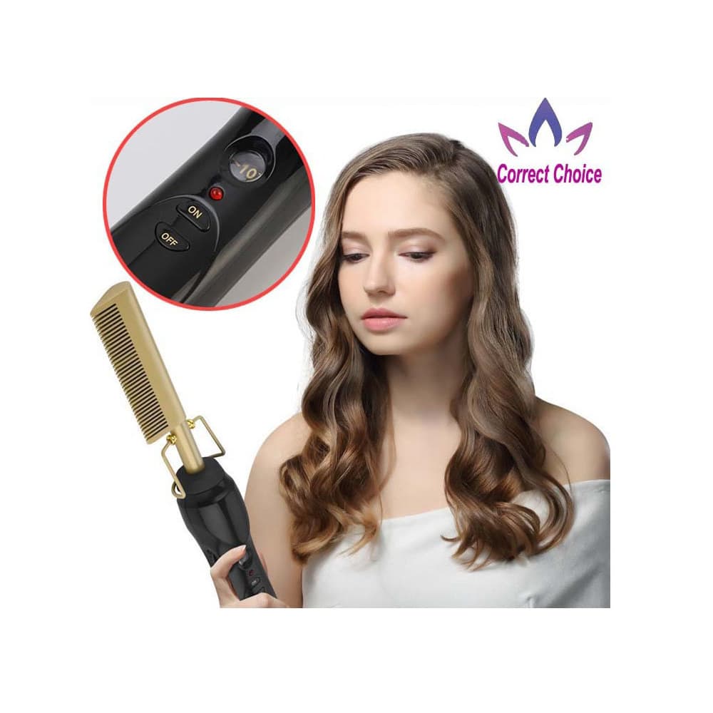 Rolo De Permanente De Cabelo Alisador De Pente De Cobre Elétrico 110v
