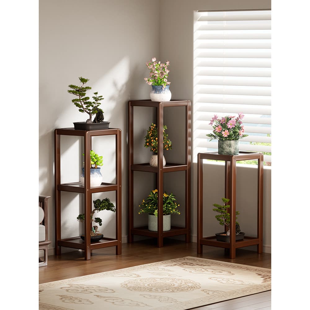 Rack de flores chinês para sala de estar, rack de chão para vasos de flores, local de plantas, rack de exibição interno,