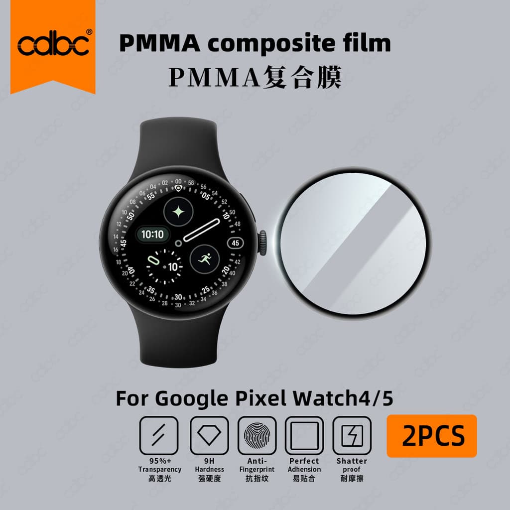 cdbc Google Pixel Watch4 Watch5 41mm 45mm PMMA Filme De Hidrogel Composto Tela Cheia HD Autocura Anti-Riscos Macio À Pro