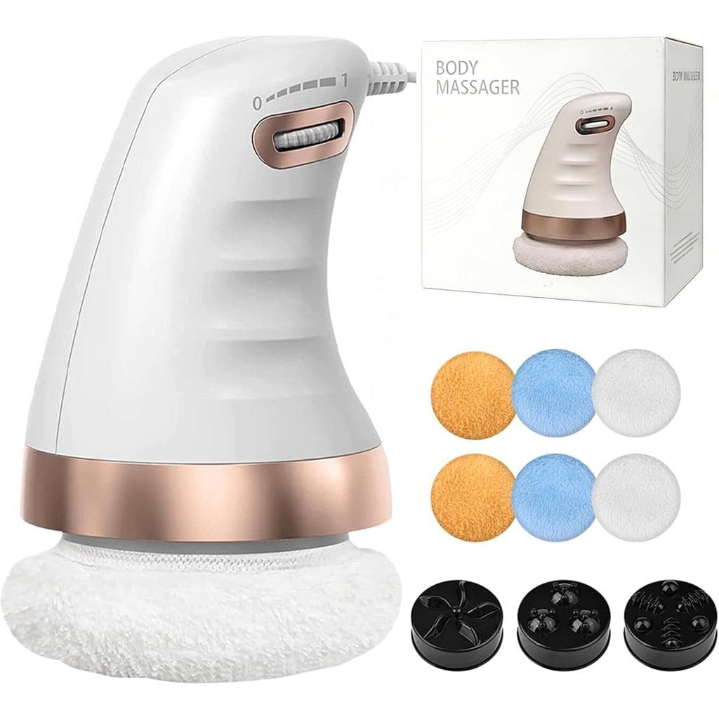 Massageador de celulite, massageador de drenagem linfática, equipado com 3 cabeçotes de massagem e 6 almofadas laváveis,