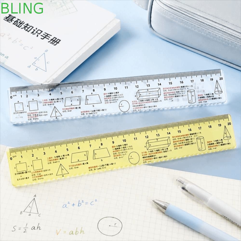 Régua De Fórmula Matemática BLING , Desenho Geométrico Leve Impressa , Ferramenta De Medição De Plástico