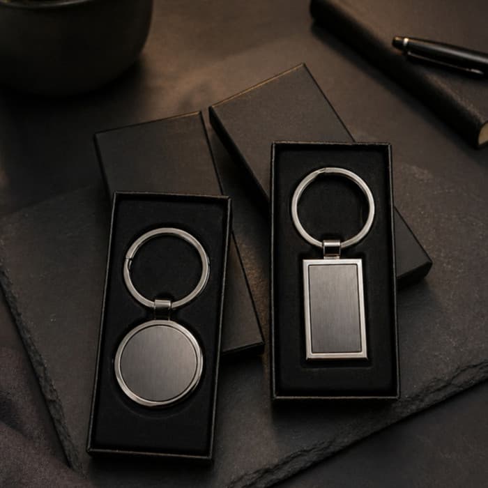 Kit Unidades Chaveiro Metal Personalizado Gravação Laser Retangular Metálico
