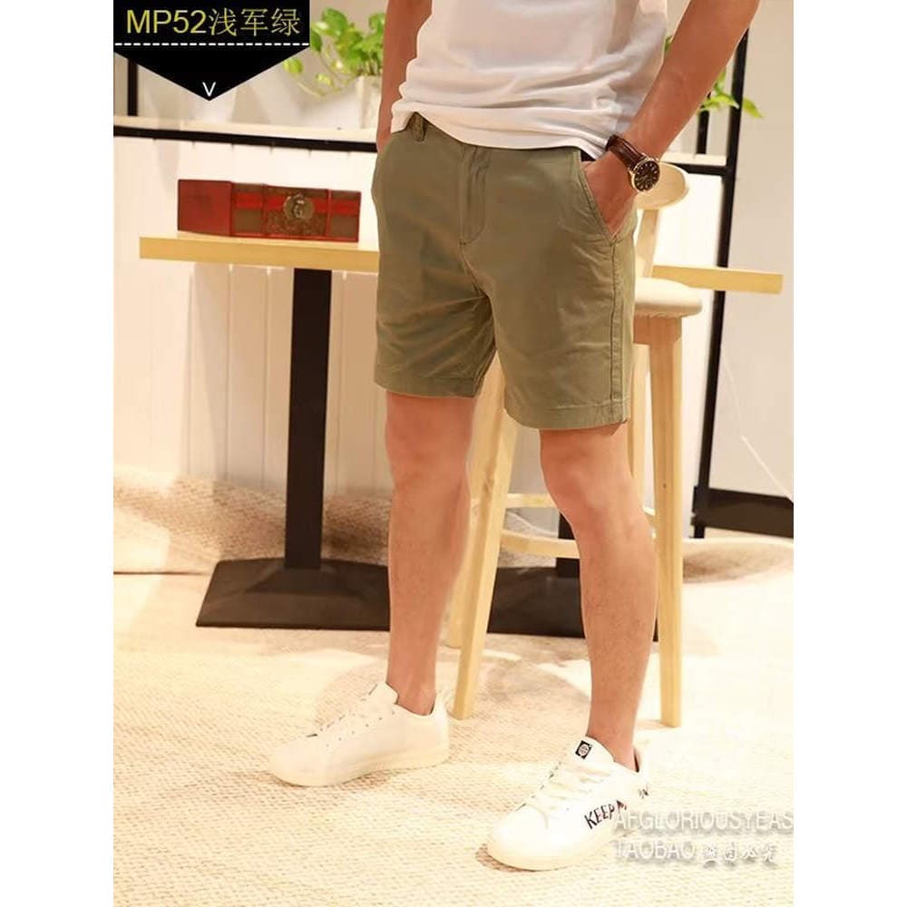 Verão novo estilo calças de quarto masculino Casual fino ajuste macacão reto Shorts Micro-estiramento calças de três pon