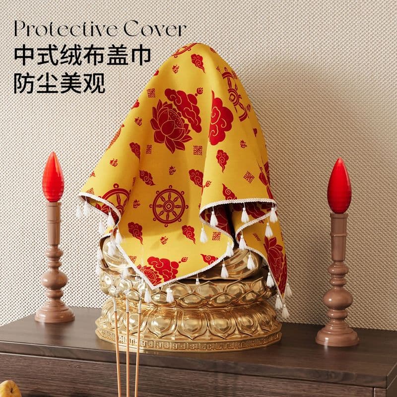 Novo estilo chinês estátua de buda vermelho capa pano buda Hall fornecimento mesa Guanyin Anti-poeira roxo capa toalha d