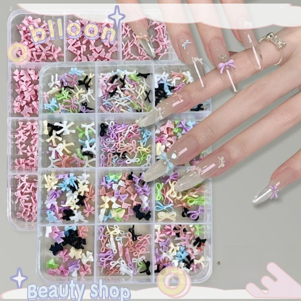 Decoração De Unhas Com Laço , Mini Acessórios Coloridos Para Arte Em Adesivos Pacote Misto DIY