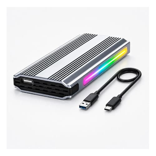 Case Ssd M.2 Nvme Gamer Usb 3.1 Rgb Externo Tipo C 10gb Cinza-escuro
