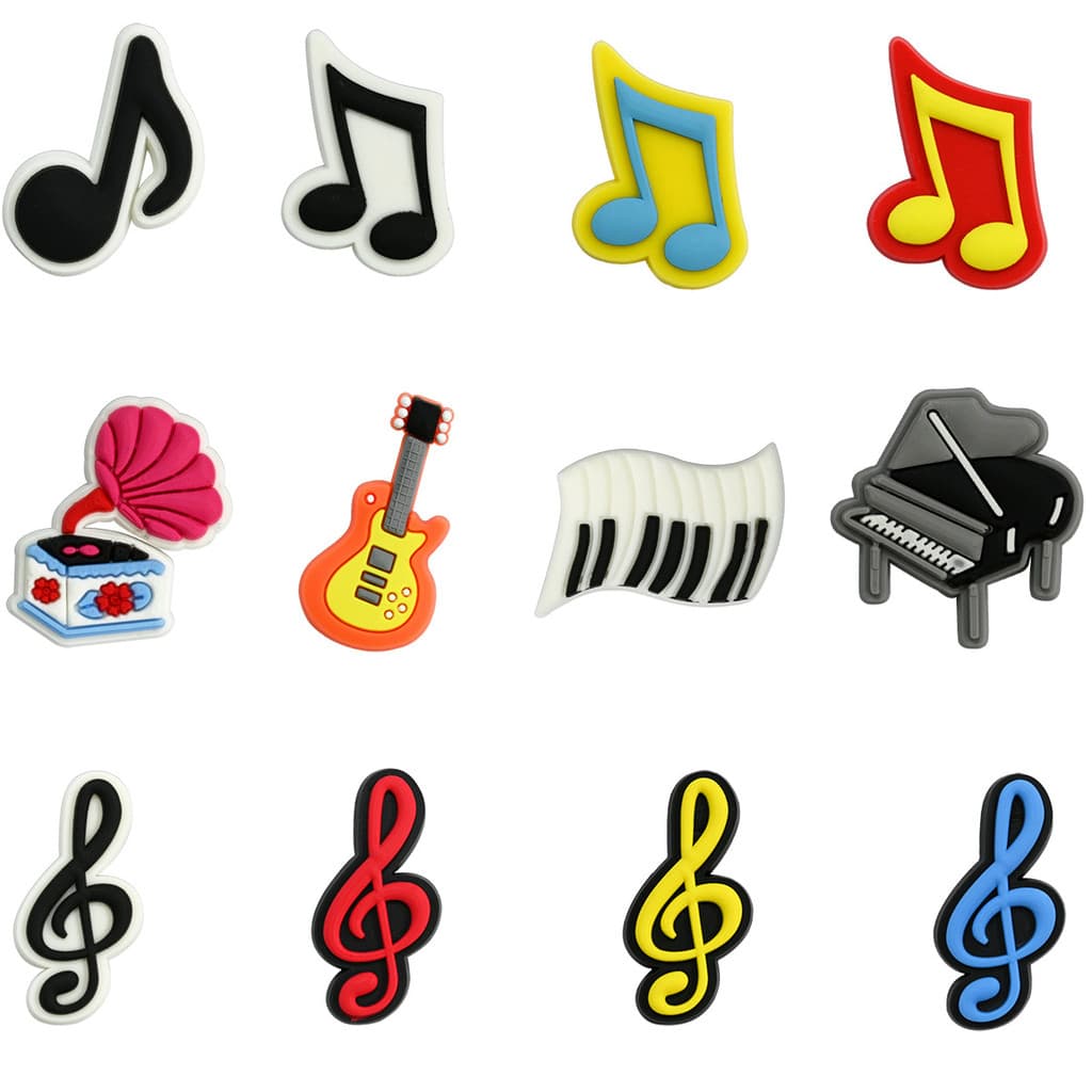 Charme de Sapato Fivela de Sapato Série Nota Musical Ornamento de Sapato Criativo Patch de PVC
