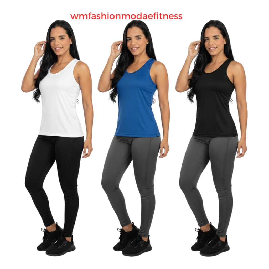 Kit 3 Regatas Femininas Dry Fit Academia Fitness