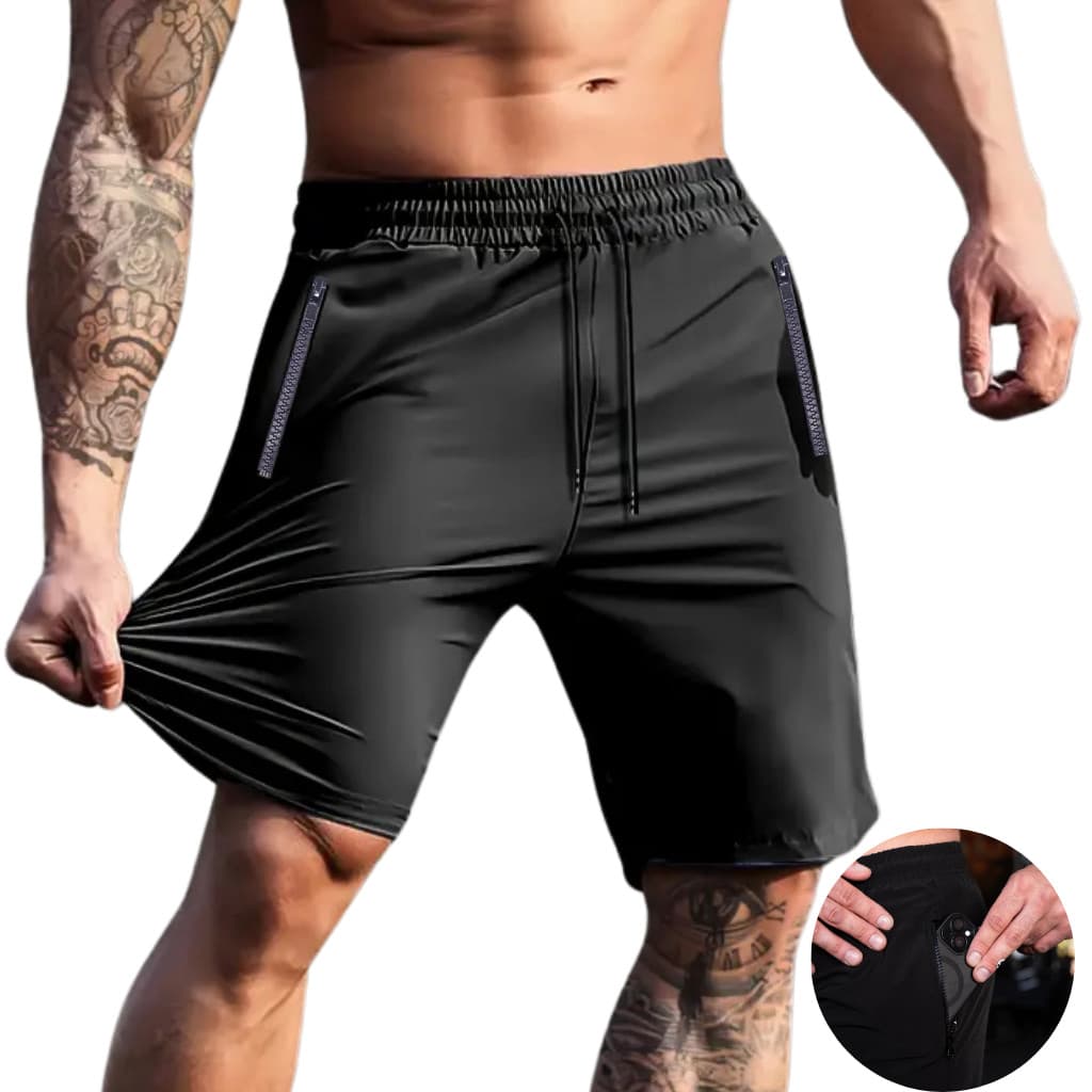 Shorts Masculino com Ziper Anti-Furto- BermudaTactel Com Elastano