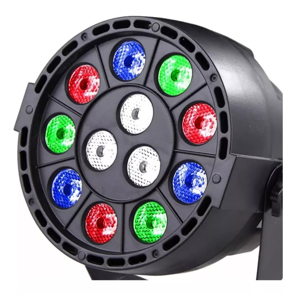 Refletor Canhão 12 Leds Rgbw Profissional Strobo Dmx Balada Jogo De Luz Festa Evento Dj Show Iluminação Bivolt Par 12
