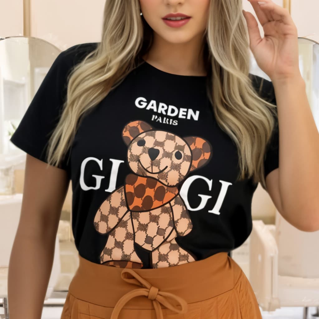 T-shirt Feminina Manga Curta Gola Redonda Roupa Feminina Blusas Estampadas Camisetas Algodão