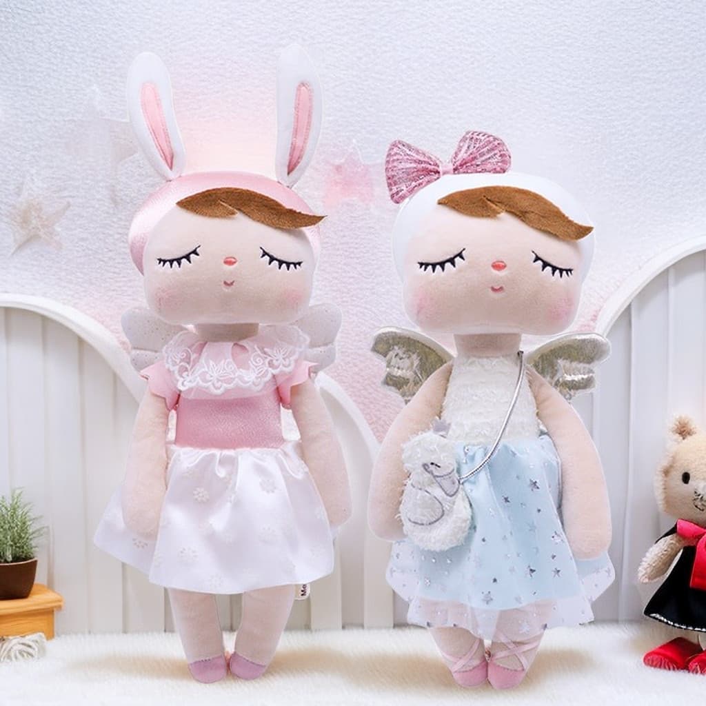 Boneca Metoo brinquedos infantis kawaii angel angela rabbit brinquedos de pelúcia menina bebê presente de férias