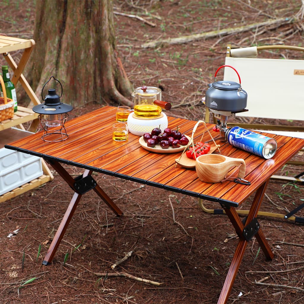 Mesa de rolo de ovo de liga de alumínio portátil ao ar livre acampamento churrasco auto-condução praia lazer mesa dobráv