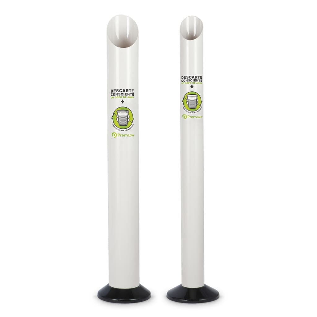 Kit Lixeira Para Copo Descartável Água + Café - Eco Cor Branco - Premisse