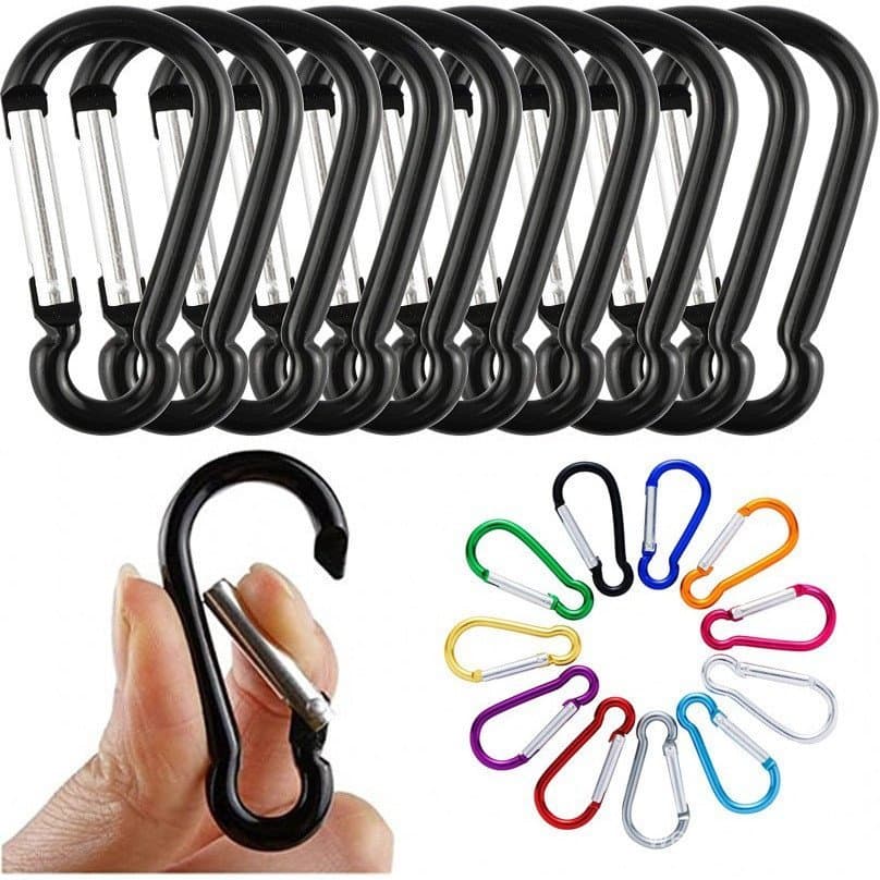 5/10/20 Pcs Mosquetão de Metal para Escalada Esportiva/Camping Caminhada Ganchos de Mola de Aço Inoxidável/Chaveiro de S