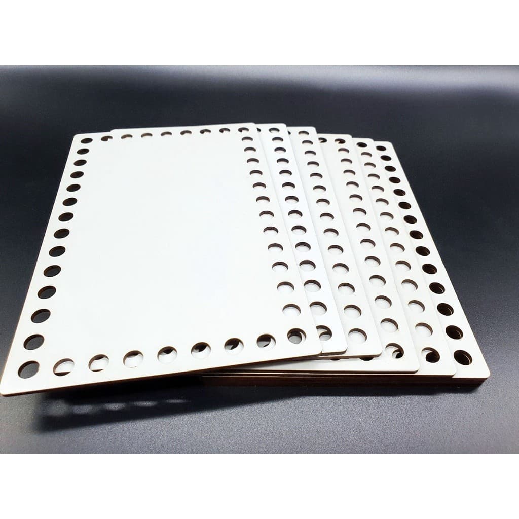 Base MDF Branco Crochê Cestos Fio de Malha - Retangular - 12x24 a 33x48cm