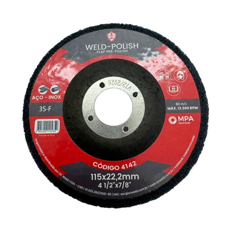 Disco Flap Pré Polish 4.12" 115 x 22,23mm SC Weld 4142