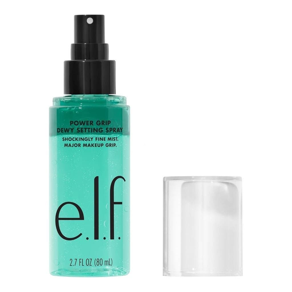 e.l.f.PowerGrip Hydrating Setting Spray, névoa ultrafina rica em ácido hialurônico, proporciona uma fixação de maquiagem